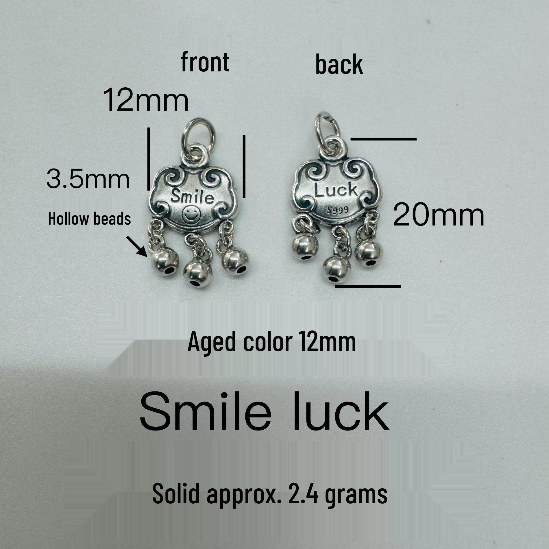 999 Silver Ruyi Longevity Lock Bell Pendant with Auspicious Clouds - DIY Silver Jewelry Accessory 999 Silver