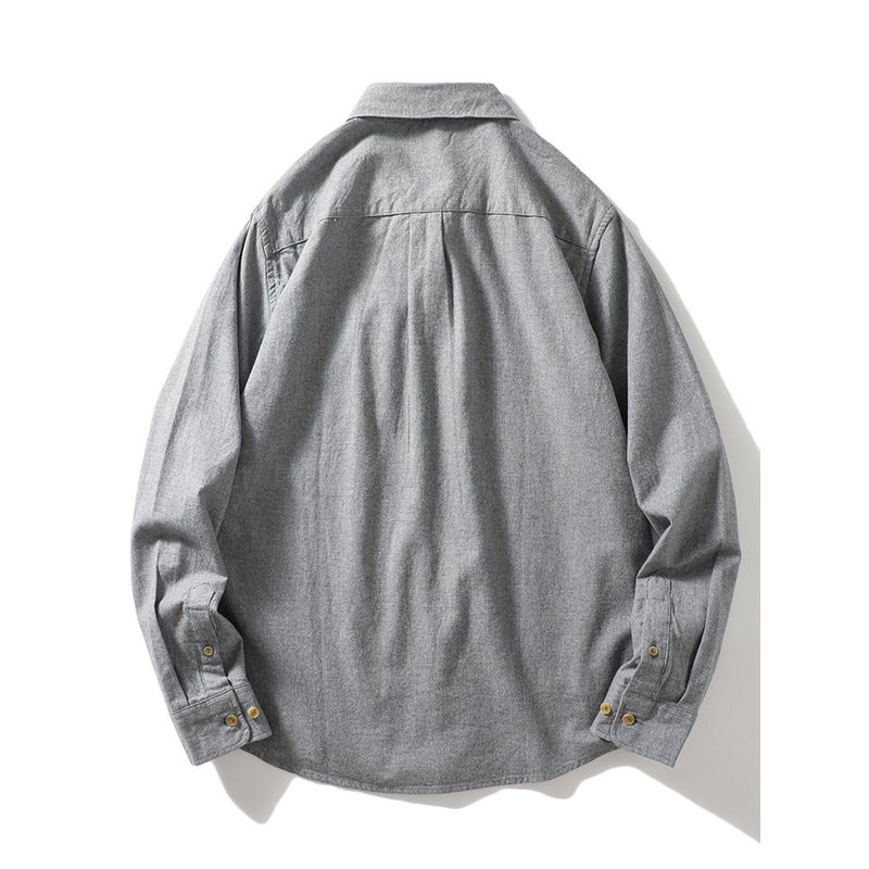 Japanese Brushed Casual Spring and Autumn Export Long Sleeve Shirt