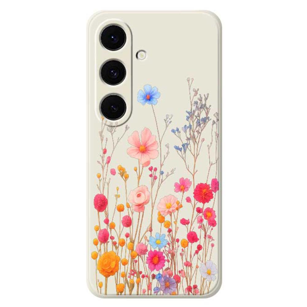 For Samsung Galaxy S25 FE Case Flower Branches Pattern Printing Straight Edge TPU Phone Back Cover