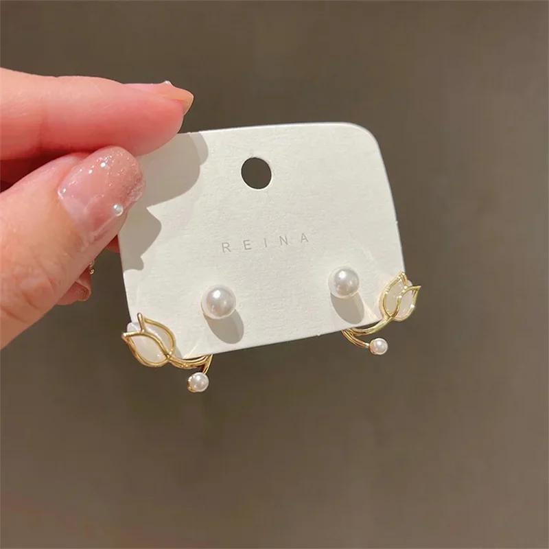 

Ретро-серьги-гвоздики с лепестками цветов и эмалью из кристаллов для женщин, корейские ювелирные изделия, модные серьги для свадебной вечеринки, ювелирные изделия в подарок