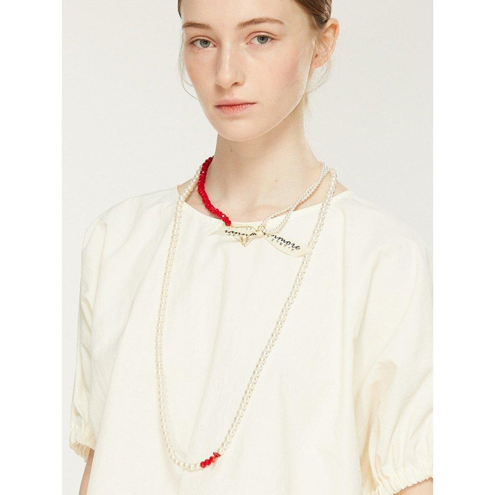 Crystal Red & Pearl Necklace