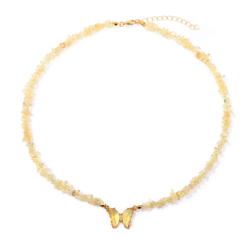 Bohemian Natural Stone Bead Choker Necklace Handmade Irregular Ladies Gemstones Beaded Jewelry Collar Party Friend Gift Femme