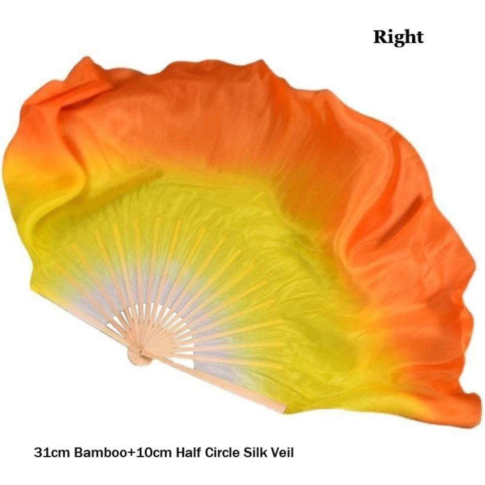 Dancer Practice Pairs Yangko Dance Bamboo Fans Hand Dye Adults Fan  Kid Women