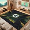 Green Bay Packers Personalized Crystal Velvet Carpet, Customized Name Text Soft Anti‑Slip Rug for Living Room Bedroom