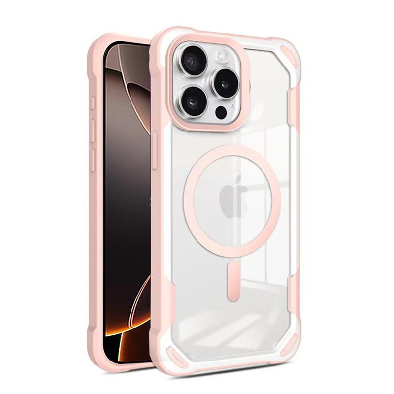 Stoßfeste transparente Handyhüllen mit Armor-Bumper für iPhone 16 15 14 13 12 11 Pro Max 16 Plus Hülle für Magsafe kabellose Ladeabdeckung
