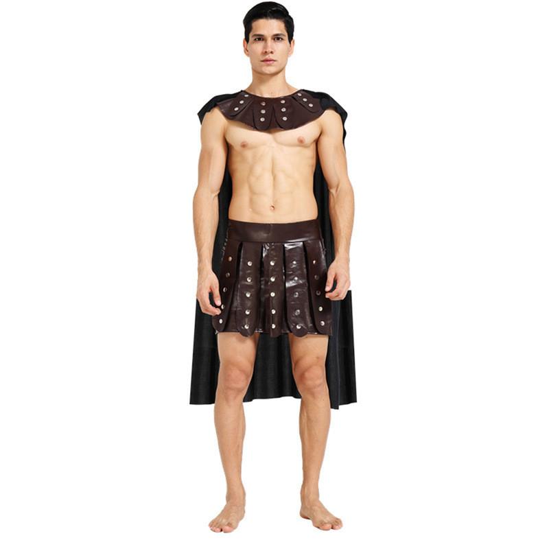Trendy Polyester Mxl Ancient Roman Greek Male Gladiator Outfit For Events Halloween