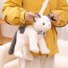Fluffy Realistic Plush Cat Toys Soft Cat Plush Shoulder Bag Soft Cat Stuffed Toy  Children Girl