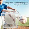 Gjennomsiktig baseballutstillingsboks med stabil base Støvtett UV-bestandig Multifunksjonell oppbevaringsboks Baseballholder