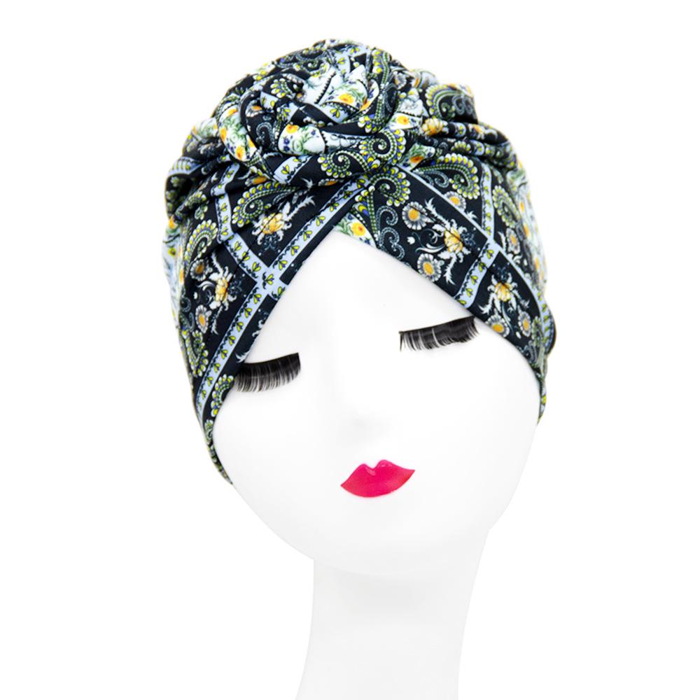 Stylish Donut Turban Hat: European & American Ethnic Swirl Design