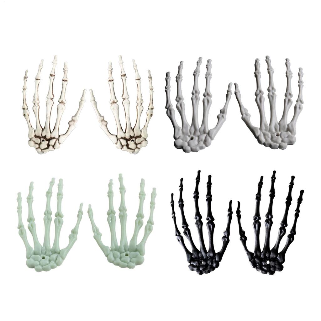 1 Pairs Halloween Decoration Props Halloween Decoration Realistic Life Size Skeleton Hands Plastic Human Hand Bone Plastic Hands