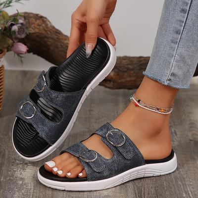 Damen Pantoffeln Sommer Leichte Bequeme Sandalen Einfacher Sportstil Keilabsatz Pantoffeln Große Größe Strandschuhe Clogs Damen