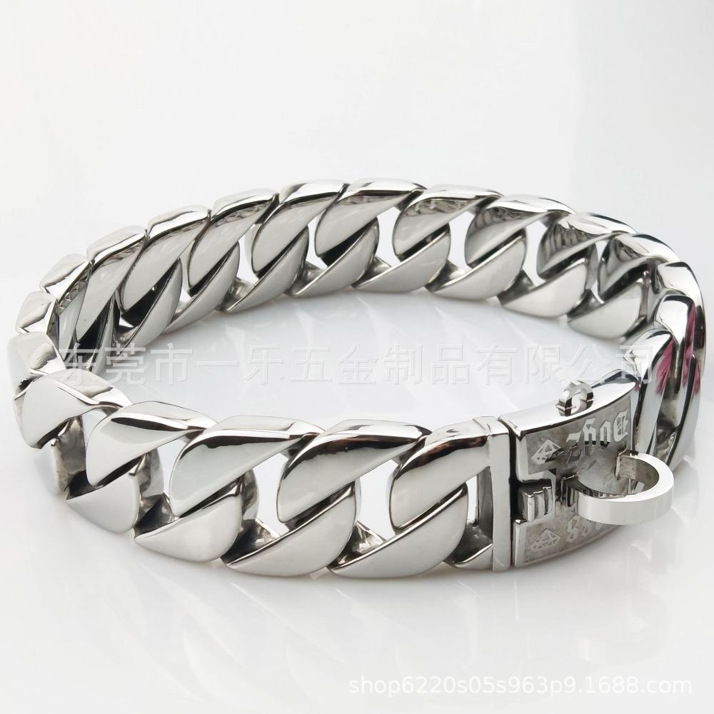 32Mm Stainless Steel Pet Supplies Dog Collar Bully Dog Collar Durbin Cuban Chain Dog Neck Collar Chain
