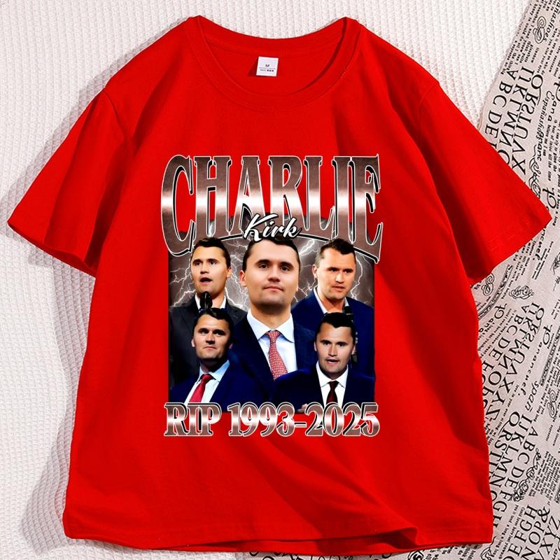 

Charlie Kirk Printed Graphic T Shirt Short Sleeve Charlie Kirk RIP 19932025 Tshirt Funny Vintage Tee Mens Designer Clothing S
