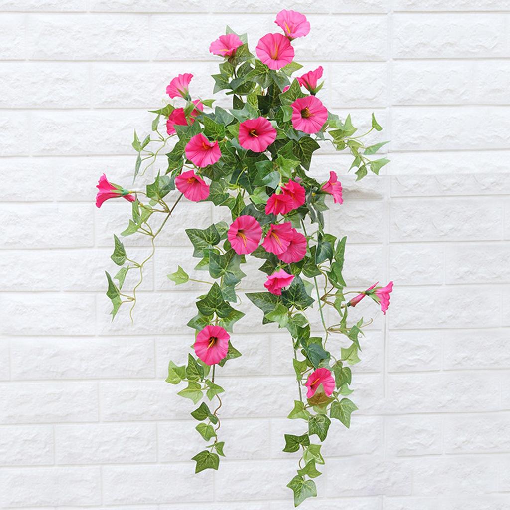 24 Bündel künstliche Prunkwinden, UV-beständige Kunstblumen für den Außenbereich, zum Aufhängen von Blumentöpfen und als Fensterdekoration für drinnen und draußen