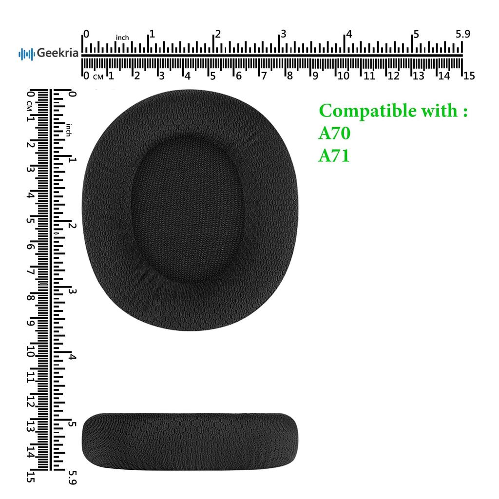 Geekria Comfort Ear Compatible with OneOdio A70 and A71 Mesh Fabric Ear Pads, Headphones, Pads/Earcups (Black)