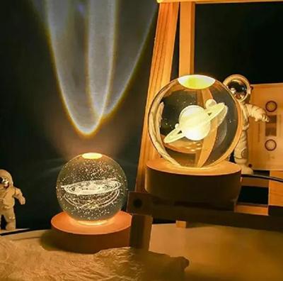 USB LED Nachtlicht Galaxy Kristall Ball Lampe Planet Mond Lampe Hause Dekoration Geschenk Mit Schalter