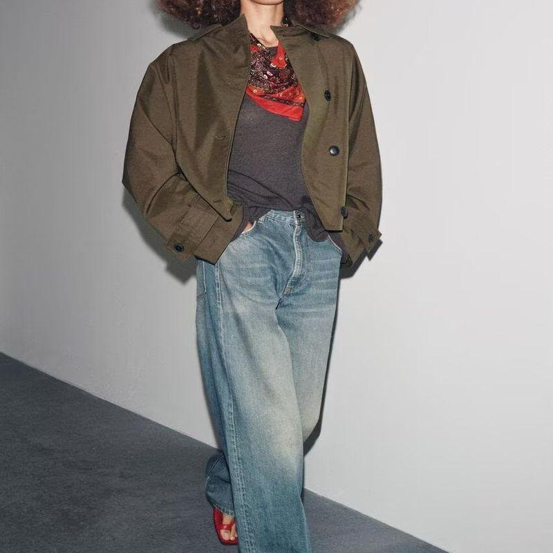 Zbzr Autumn New Women Clothes Western Style Fashion Temperament Versatile Simple Waterproof Trench Coat Outerwear 0548242