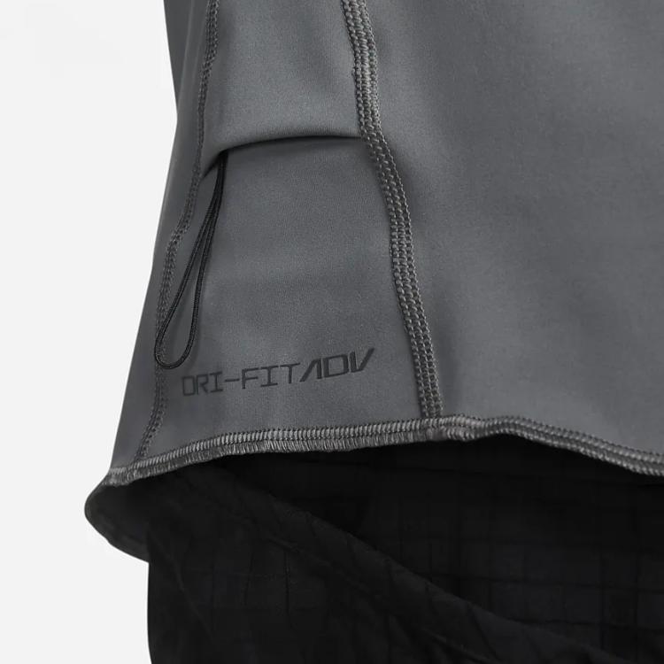 Nike Axis Performance System Logo Round Neck Long Sleeve T-Shirt Men T-Shirts Iron-Gray DR1899-068