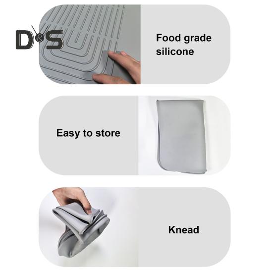 Silicone Coffee Mat Anti-Slip Grip Dish Drying Mats BPA-Free Waterproof Heat-proof Countertop Mat Espresso Drink Bar Station Accessories