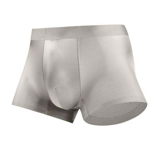 Herren Boxershorts Elastischer Bund Mittelhoch Schmale Passform Boxer-Slips Weicher Atmungsaktiver Stoff U-Konvex Eisseide Unterhosen