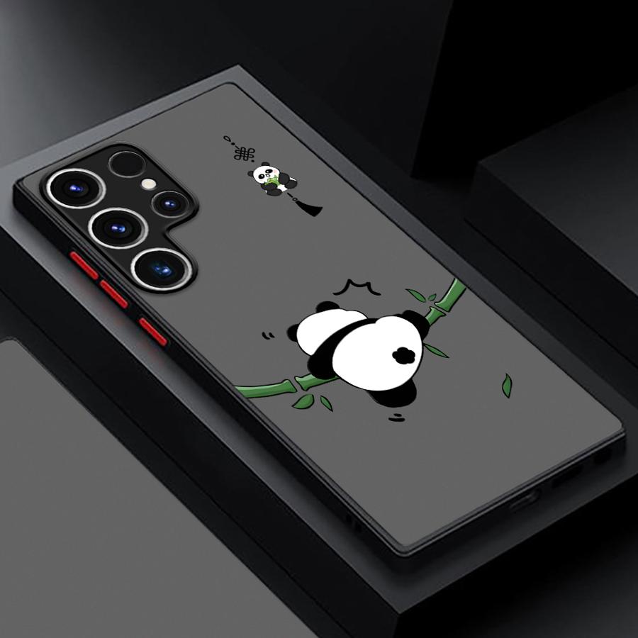Cartoon Cute Panda Funda Back Phone Cover Case for Samsung Galaxy S26 S22 S21 Note 20 Ultra 10+ S23 FE S25 Ultra S24 Plus S20 FE