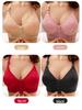 Cross-Border Large Front Buckle Wireless Bra with Side Support and Jacquard Design
