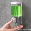 1 Wall Mounted Manual Press Soap Dispenser, Transparent Shampoo and Shower Gel Container, Kitchen Non Perforated Soap Dispenser