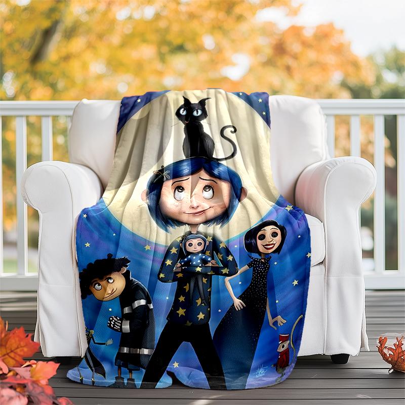 Coraline printed throw blanket—soft,warm;versatile blanket for all seasons—perfect as &air-conditioning throw,nap blanket