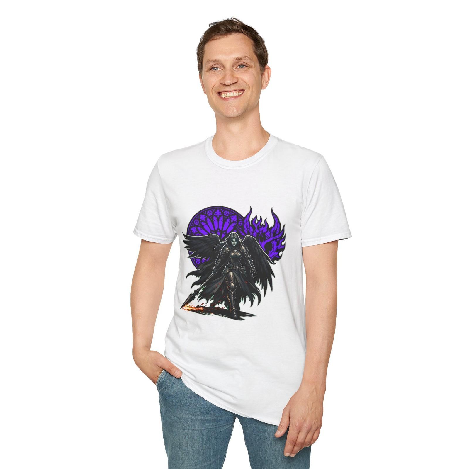 Dark Angel Gothic Warrior Sacred Infernal Fantasy Unisex Softstyle T-Shirt S