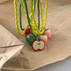 Watermelon Dopamine Bead Necklace Lemon Y2K Clavicle Chain Cute Fresh Fruit Necklace  Women