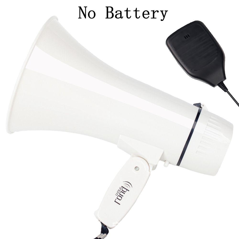 

Портативная мегафонная колонка мощностью 35 Вт с портативным микрофоном, встроенной сиреной, записью 240 с (белый) no battery