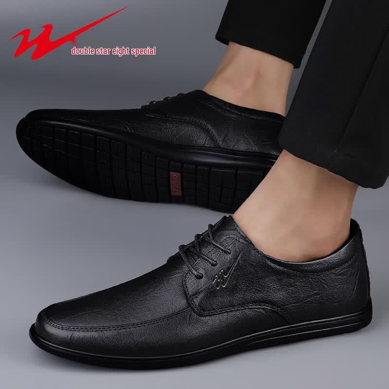 Shuangxing Men s Leather Business Casual Shoes 39 чёрный
