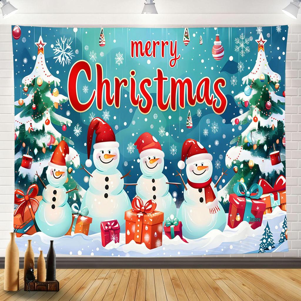 2025 Merry Christmas Tapestry: Festive Holiday Background Wall Hanging for Party Decoration