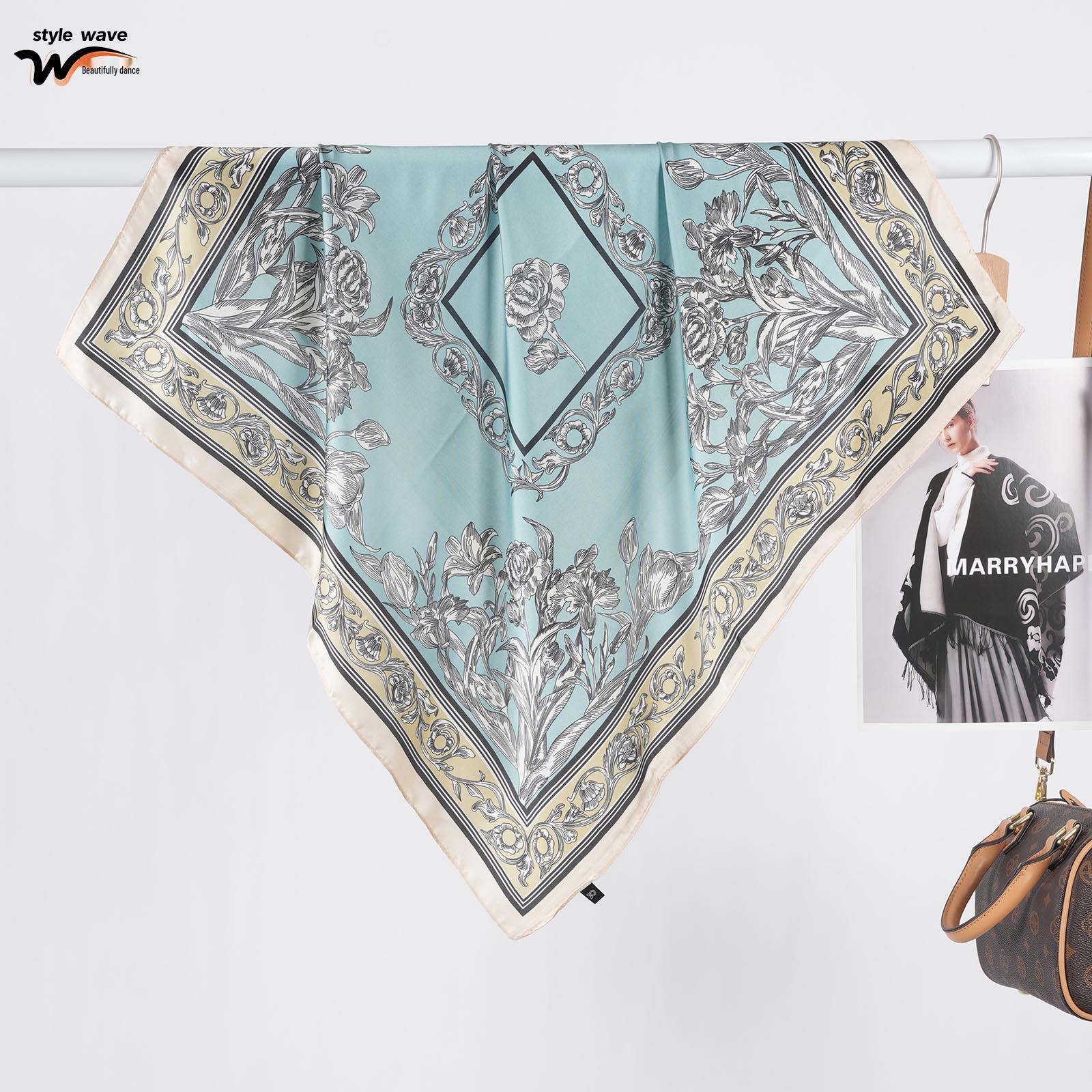 

Elegant Women s Satin Small Square Scarf - Minimalist and Versatile for Spring/Summer, Perfect Neck Accessory, Trending Hot Item. 70x70 CM
