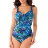Leaf Print Plus Size Women's One-Piece Swimsuit - Elegant and Stylish