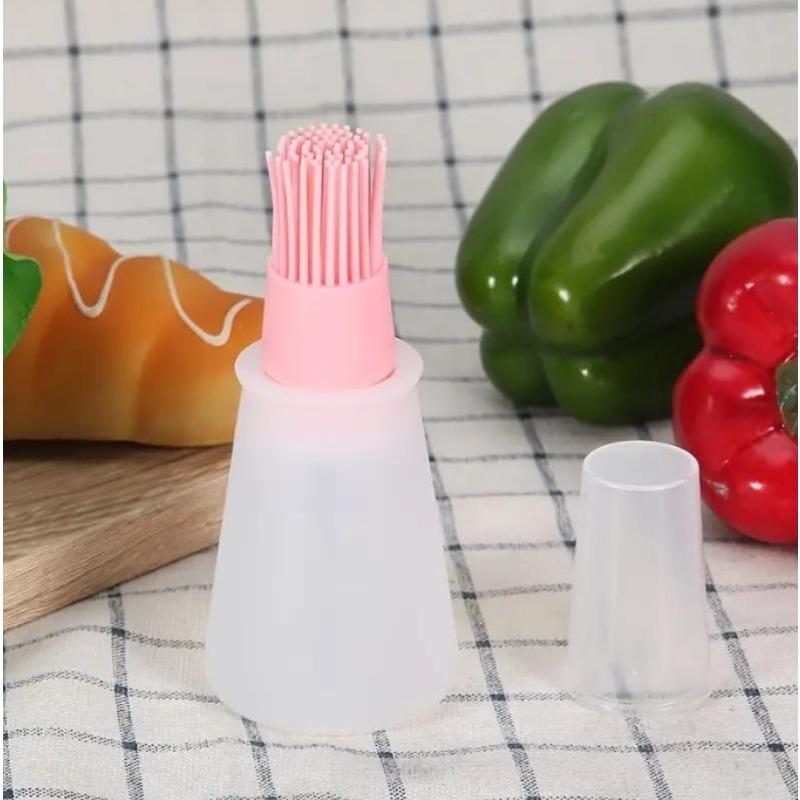 Silicone Oil Brush with Bottle Brush, Air Fryer Pancake Grill with Bottle Brush, Heat-resistant Oil Pan Baking, Barbecue Tools, Barbecue Accessories