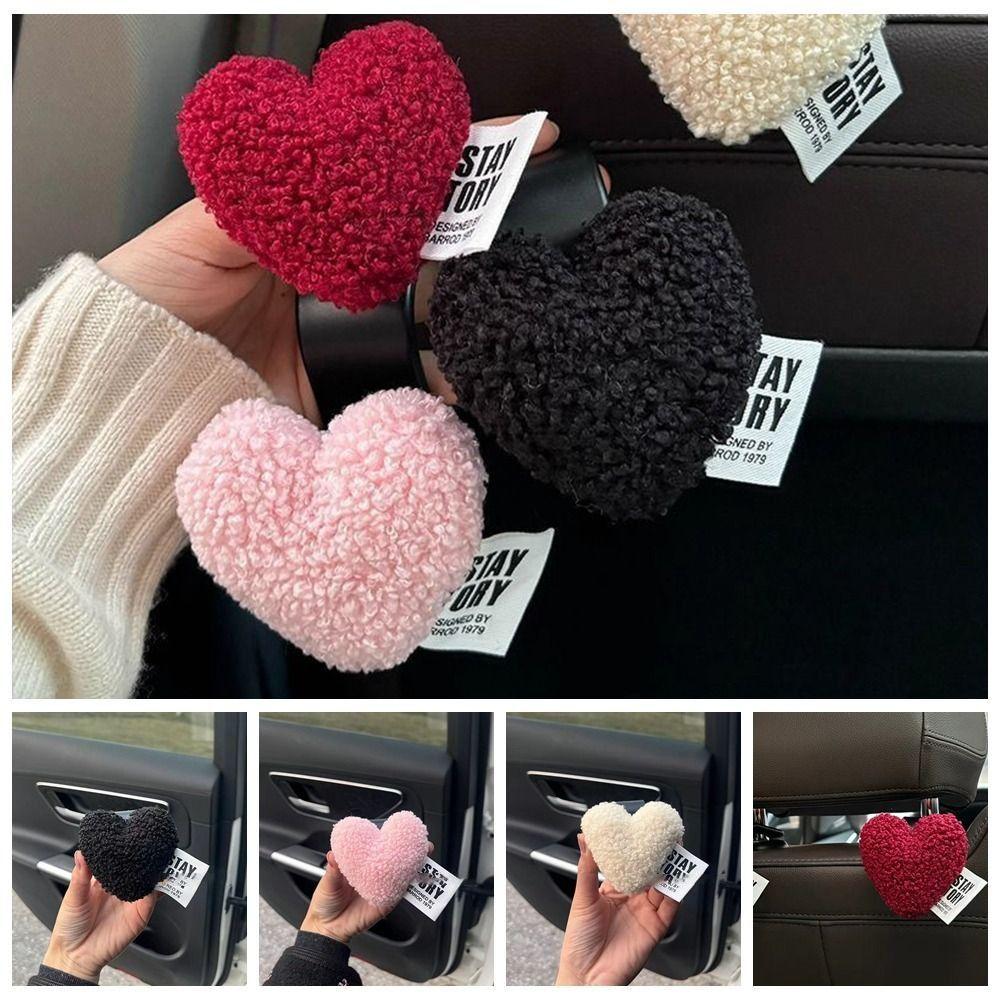 

Plush Auto Headrest Hang Hooks Cute Storage Holder Simple Car Interior Accessories Clothes style 1