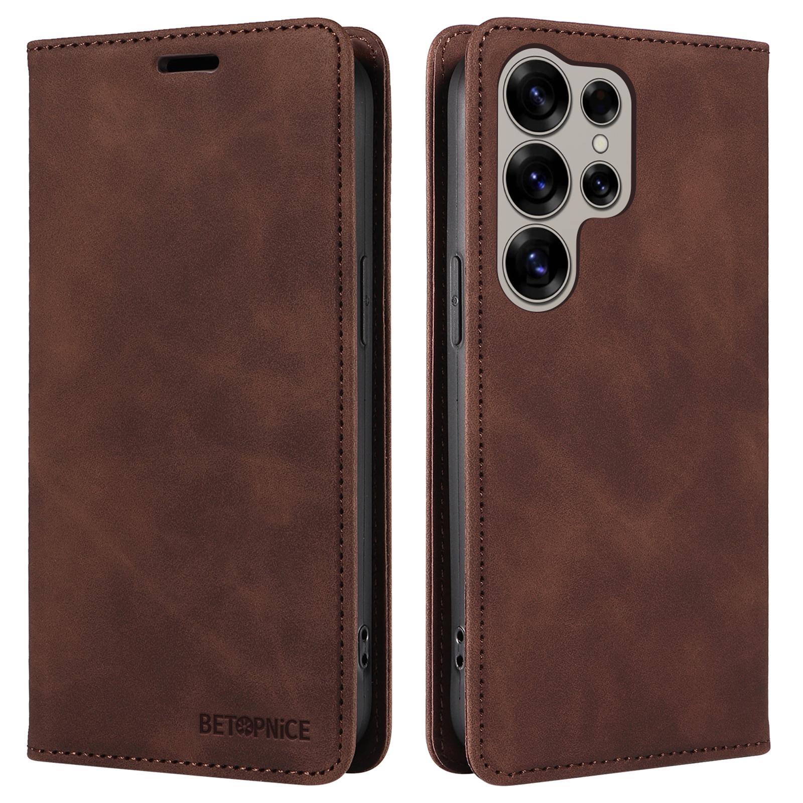 BETOPNICE 003 For Samsung Galaxy S25 Ultra Wallet Case Leather Phone Cover with Stand D