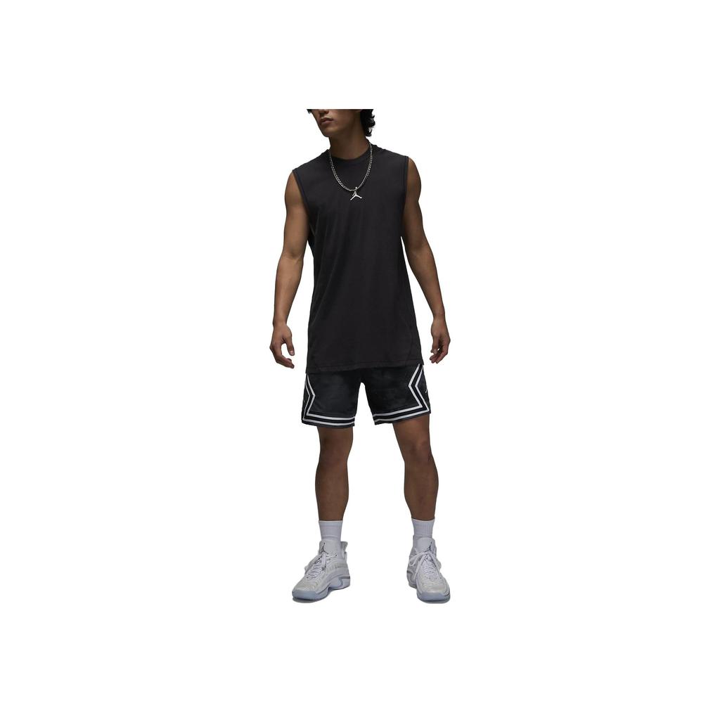 Jordan Logo Print Striped Straight-Leg Elastic Casual Shorts Men Bottoms Black DZ0563-022