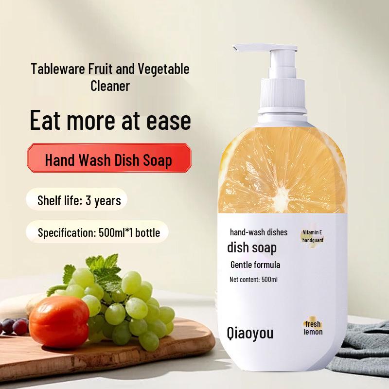 Natural Plant-Based Lemon & White Peach Baby Dish Soap - Safe for Fruits & Veggies