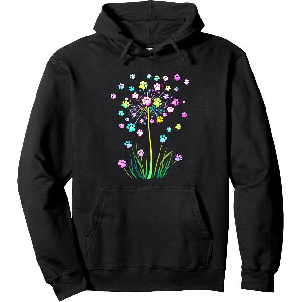 Colorful paw prints Pullover Hoodie
