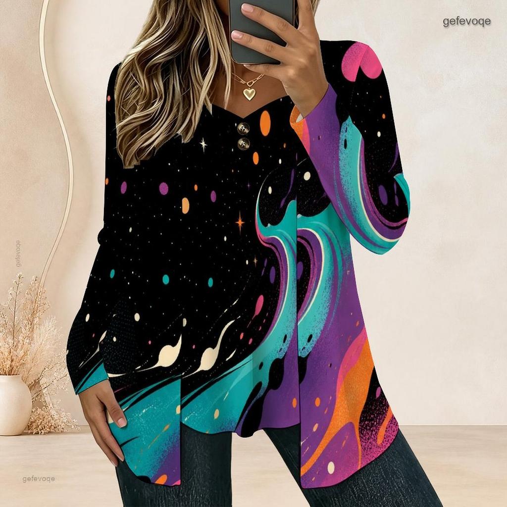 Women Plus Size Square Neck Long Sleeve T Shirt Vintage American Flag Star Stripe Print Double Layer Front Top