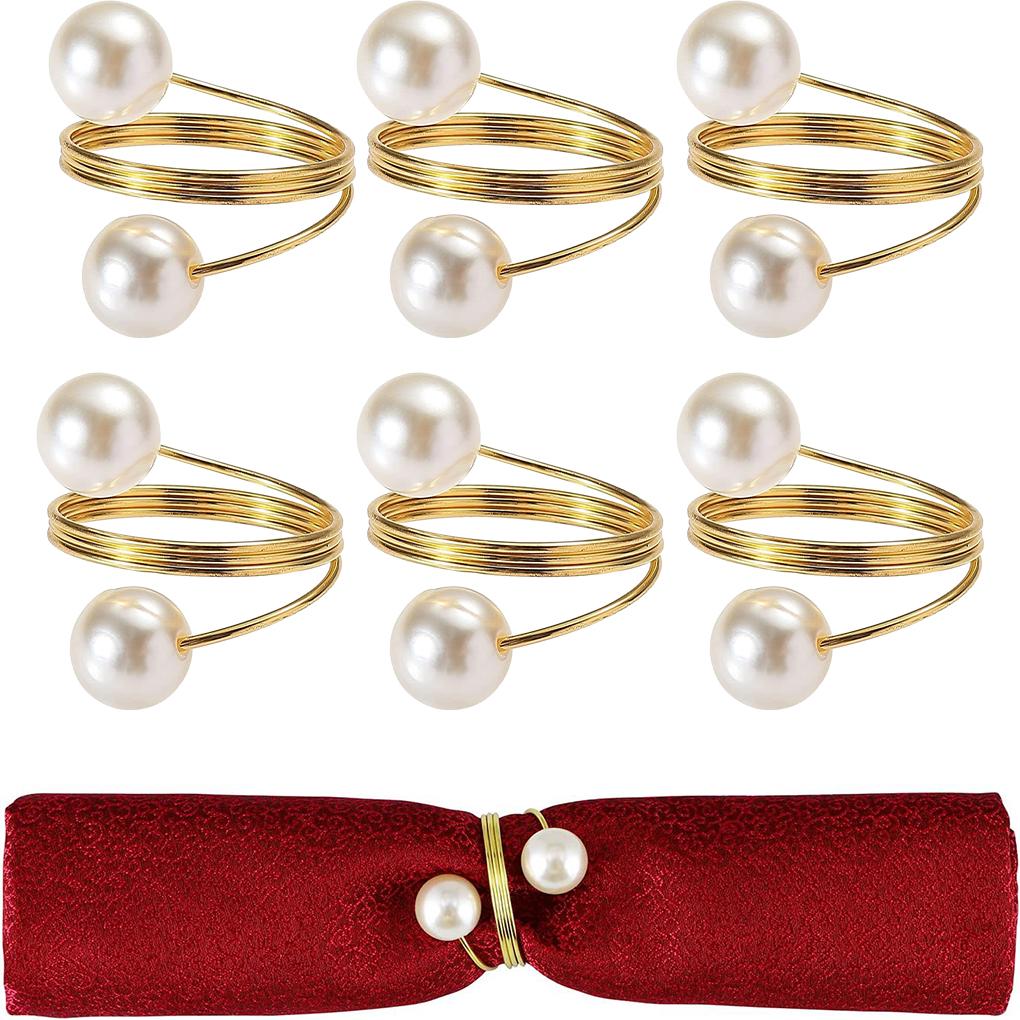 6pcs/set Fashionable Wedding Napkin Rings With Handmade Jewelry Decoration Wedding Halloween Weddings Birthday