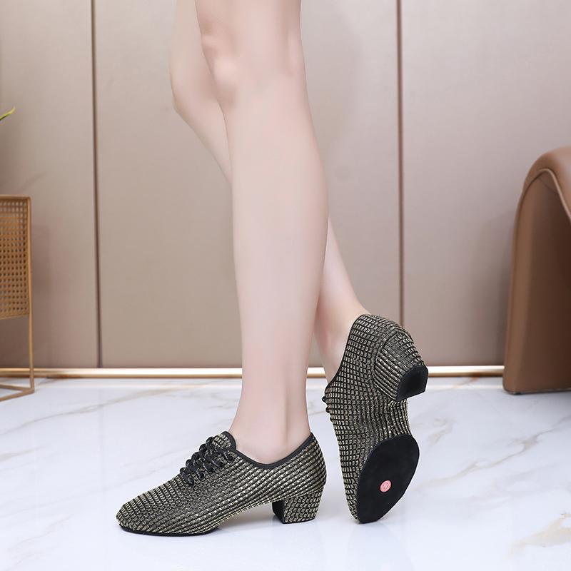 New Adult Women Latin Dance Shoes Ladies Modern Standard Dancing ShoesTeachers Shoes Indoor Heeled 3.5cm