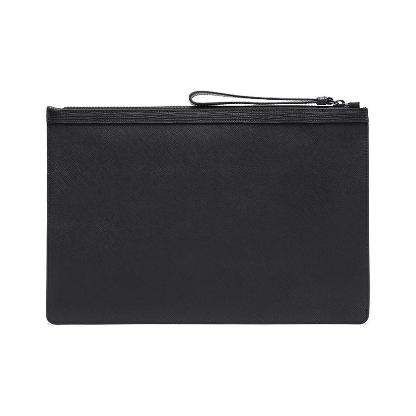 Bally Bollis Red And White Striped Portable Business Commuter PVC Clutch Men clutch Black BOLLIS-LARGE-OF-36
