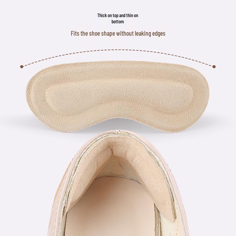 Suede Velvet Heel Stickers: Soft, Anti-Slip, Invisible Pads for High Heels and Sports Shoes, Anti-Rub, Half-Size Adjustment.