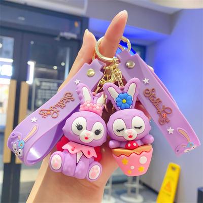 Cartoon Cute Cute Drag Bunny Pendant Car Keychain Children's Toys Small Gifts Doll Machine Accessories
