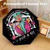 Portable Auto Folding Umbrella,Lady Gaga 8 Rib Waterproof Umbrella For Camping Commute