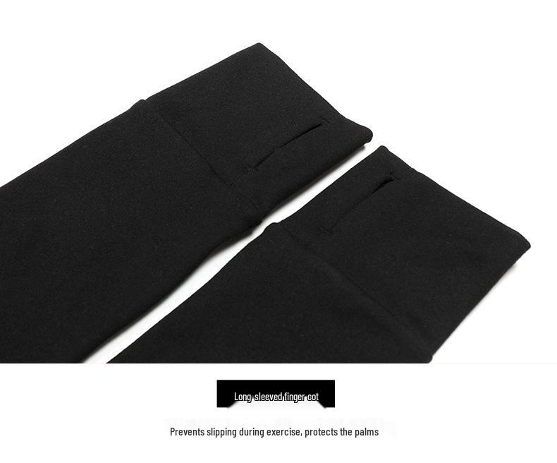 Stand-Collar Slim-Fit Fingerless Yoga Jacket - Long-Sleeve, Elastic, Zippered Running Wear