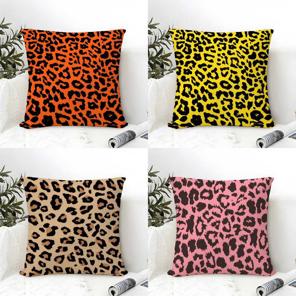 Leopard Print Texture Pillow Case Home Living Room Decoration Linen Pillow Cases Cushion Cover